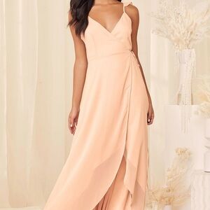 Lulus here’s to us dress blush pink size large